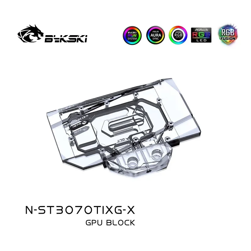 Bykski N-ST3070TIXG-X GPU Water Block for Zotac 3070TI-8G6X X-GAMING OC Graphics Card Cooled/with Backplane / Radiator Coolling