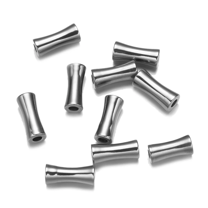 10pcs/Lot Stainless Steel Cylindrical Spacer Tube Beads For DIY Bracelet Necklace Jewelry Making Accessories Supplies Materials