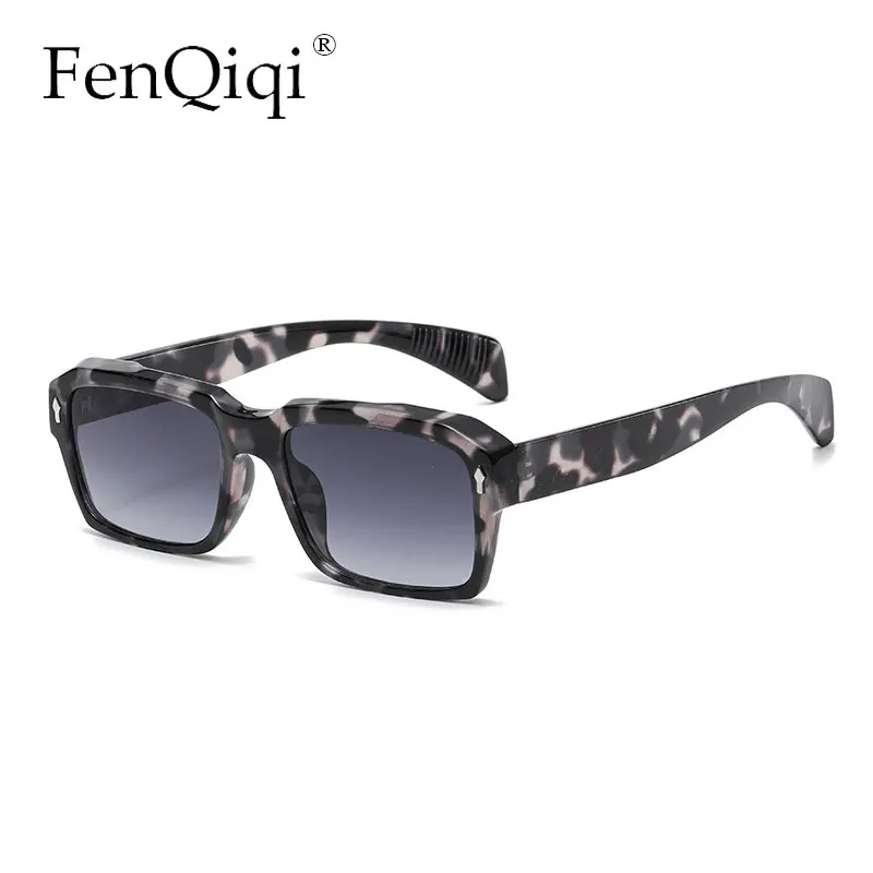 Trendy Small Square Frame Rice Nail Fashion Print Sunglasses Female New Marble Halo Pattern Shades Dámské sluneční brýle UV400