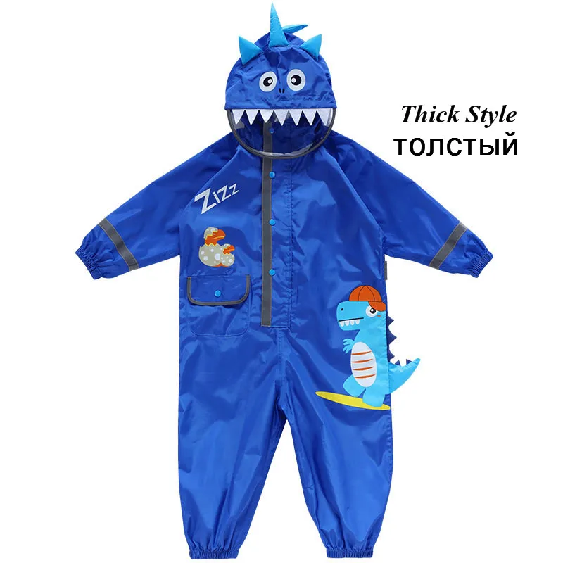 

Boys Girls Rainsuit Overalls Fashion 3D Cartoon Design Outdoor Kids Rain Pants Student Children's 2-10 Years Jumpsuit Raincoat