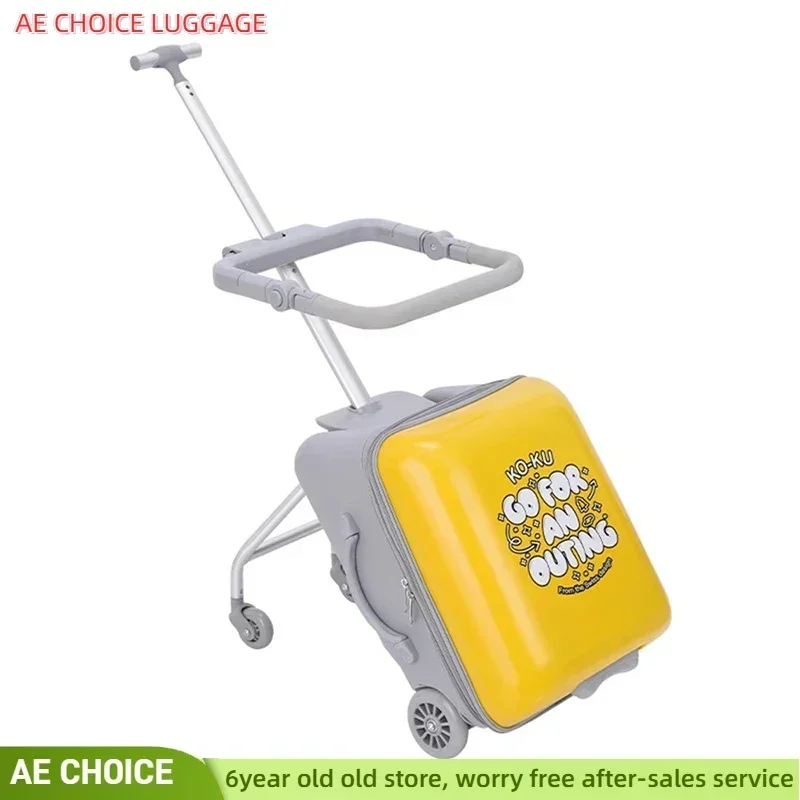 Kinder-Cartoon-Koffer, Kindersitz, Reisen, großes Fassungsvermögen, Trolley-Koffer, Gepäck kann in einem faulen Kinderkoffer sitzen