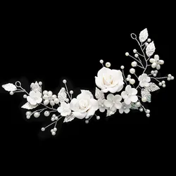 White Flower Headbands Super Fairy Pearls Rhinestone Hairbands Women Girls Bride Headdress Hair Styling Jewelry Accessories