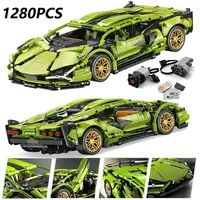 New 1280PCS Technical Building Block Racing Car Static Model Or Remote Control Electric RC Car Version Optional Construction Toy