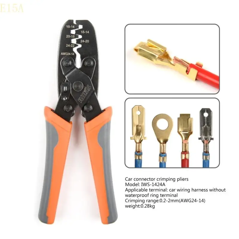 

E15A Портативные обжимные клещи Инструмент для электрика Высокая твердость Инструмент для обжима открытых цилиндров Прочная высокоуглеродистая сталь