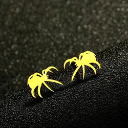 Kinitial Laser Carved Fashion Stainless Steel Earrings Spider study earrings Spider Jewelry for Girl Anniversary Gift