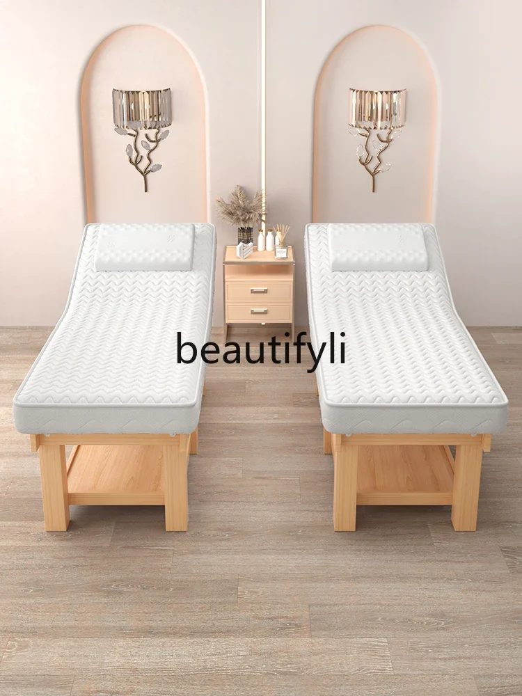 Solid wood latex traditional Chinese medicine massage therapy bed with holes Massage bed Tattoo embroidery ear bed