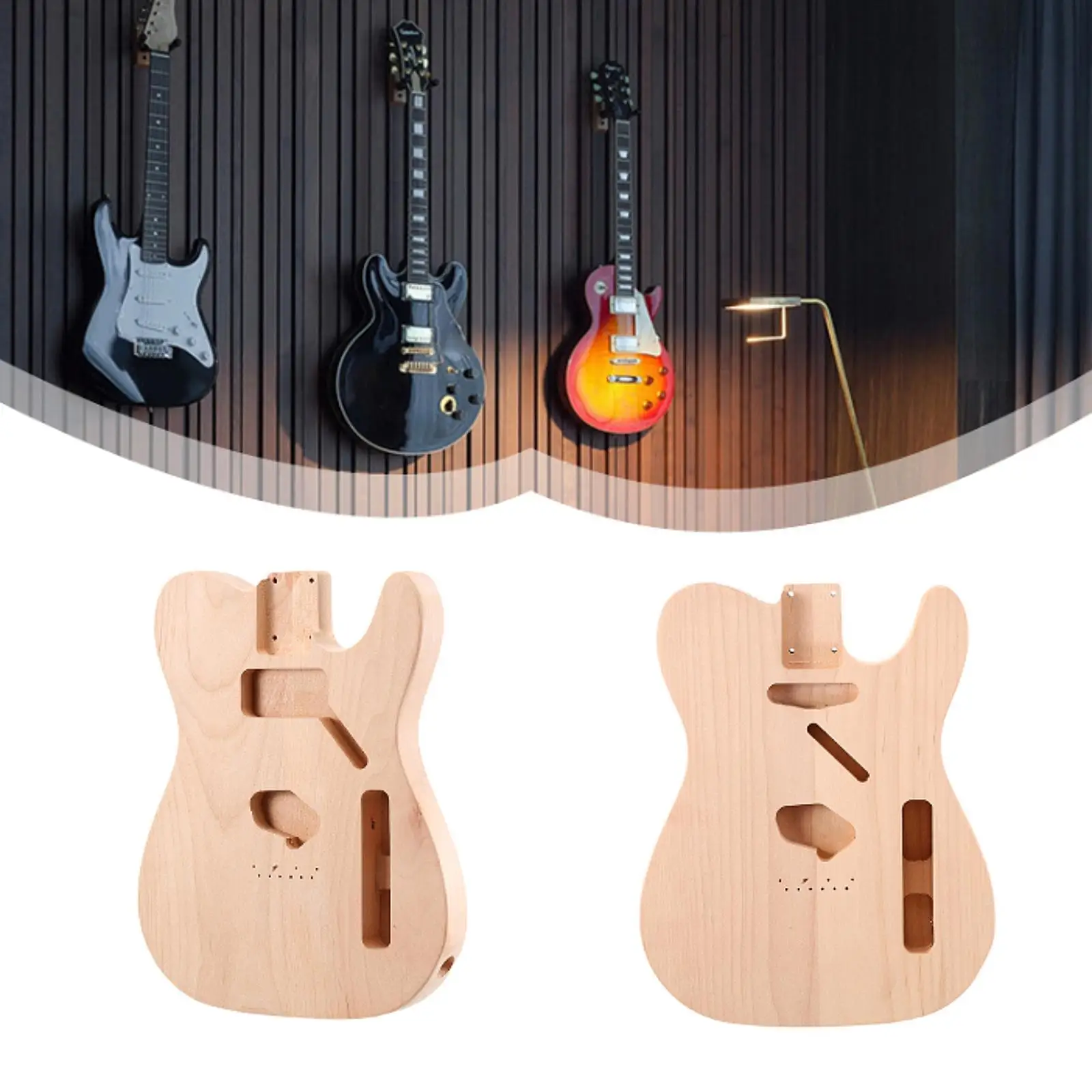 

Wooden Blank Guitar Body Instrument Part for DIY Parts Guitarists
