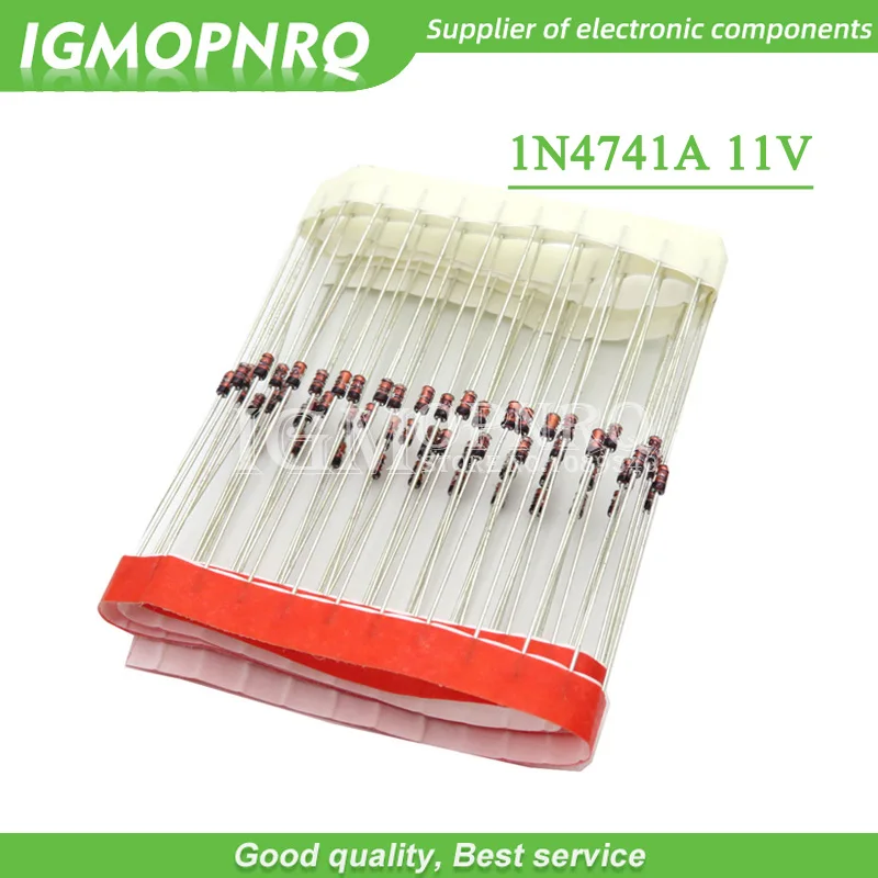 제너 다이오드, 1W, 11V, 1N4741A, 1N4741, DO-41, 1W, 100 개