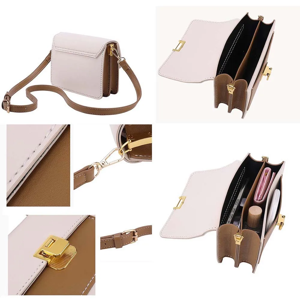 Women Leather Handbag Working Joint Color Handmade DIY Bag Set Crossbody Shoulder Bag Purse With Hardware Accessories