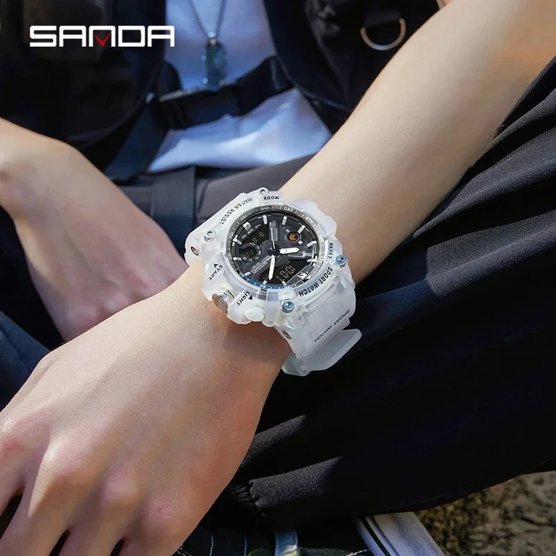 SANDA 3179  New Sports Men\'s Watches 2023 Military Digital Watch Waterproof Wristwatch for Male Clock shock relogios masculino