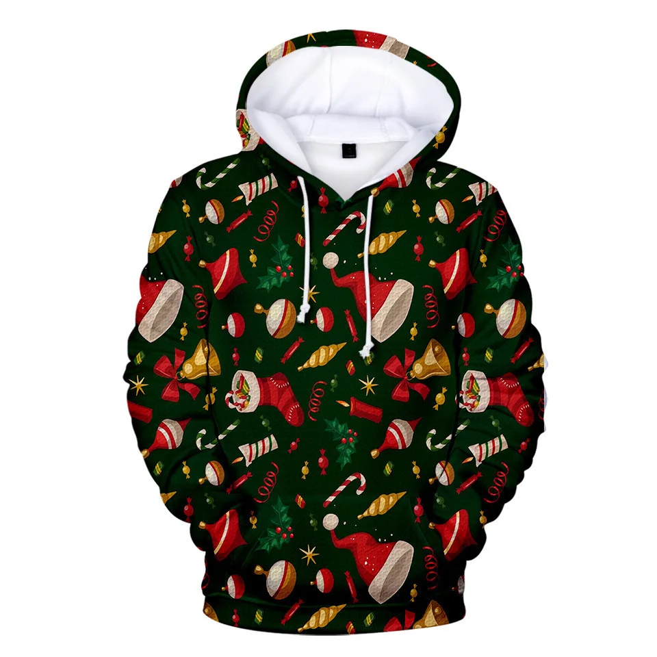 

2023 Autumn/Winter Sweater Christmas Sweater Christmas Hat Saint Snowman Sweater Digital Print Hoodie Sweater Men's Sweater a07