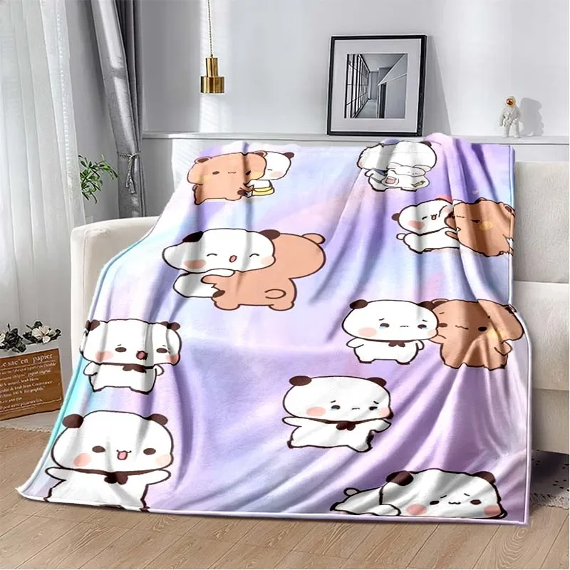 Bu・Bu & Du・Du Cartoon Collage Flannel Throw Blanket Soft Warm Cover For Sofa Bedroom Dorm Kid Decor Cartoon Pattern Gift