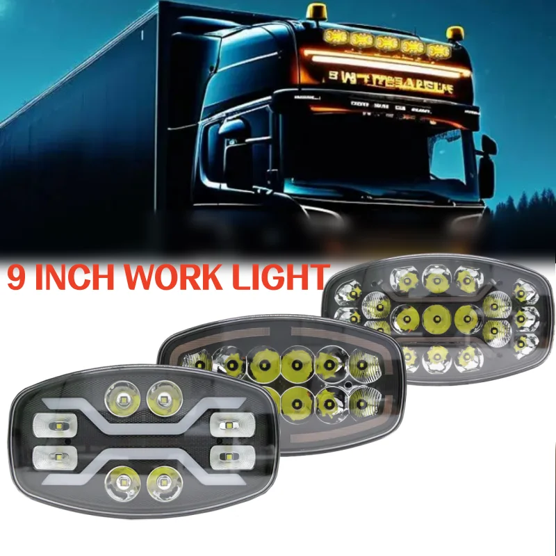 

НОВЫЙ 9-дюймовый квадратный светодиодный рабочий фонарь 12 В 24 В 58 Вт 8000LM Прожектор 3000K 6000K Фари для автомобиля Внедорожный грузовик Трактор 4x4 SUV ATV