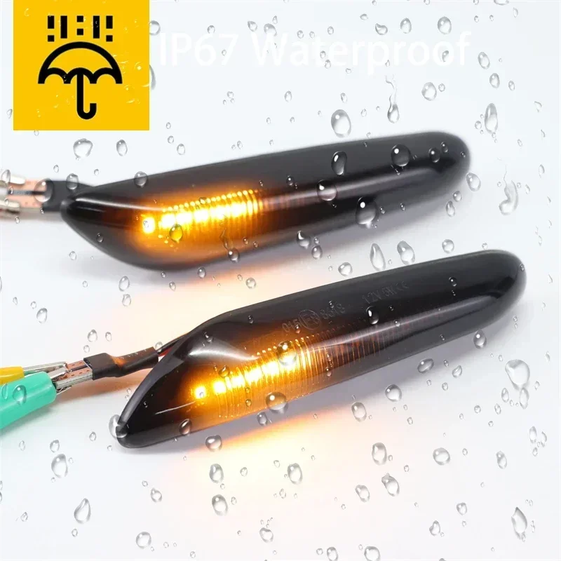 2x LED Dynamic Side Marker Light Turn Signal Light For BMW 1 3 5 serie E46 E60 E61 E81 E82 E87 E88 E90 E91 E92 E93 E84 E83 E53