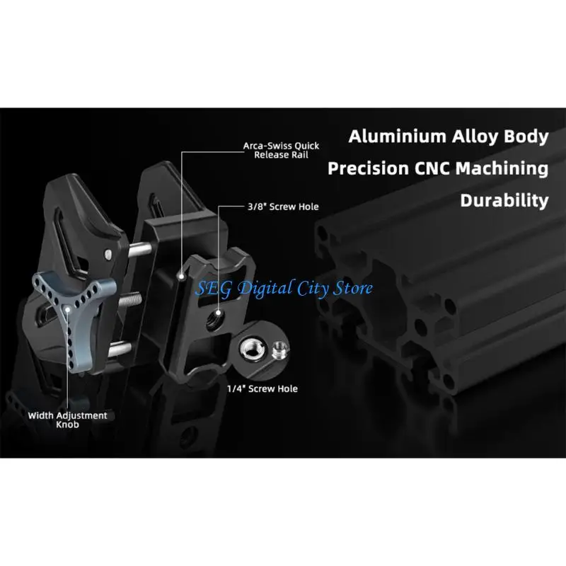 U75B سبائك الألومنيوم لقط ترايبود جبل محول تصميم خفيف الوزن توافق متعدد الأجهزة قفل آمن قابل للتعديل للفيديو #5