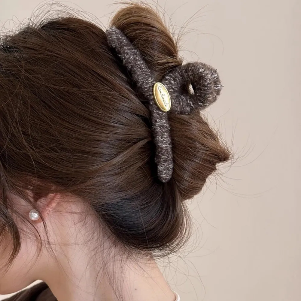 Gebreide Pluche Haar Klauwen Clips Grote Krab Klemmen Vrouwen Meisjes Kruis Eenvoudige Paardenstaart Houder Haar Haarspeldjes Haaraccessoires Winter