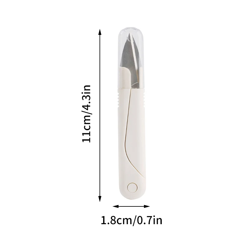 Stainless Steel Spring Scissors With Cover Portable Thread Head Fish Thread Sewing Scissors Fabric Sewing Accessories