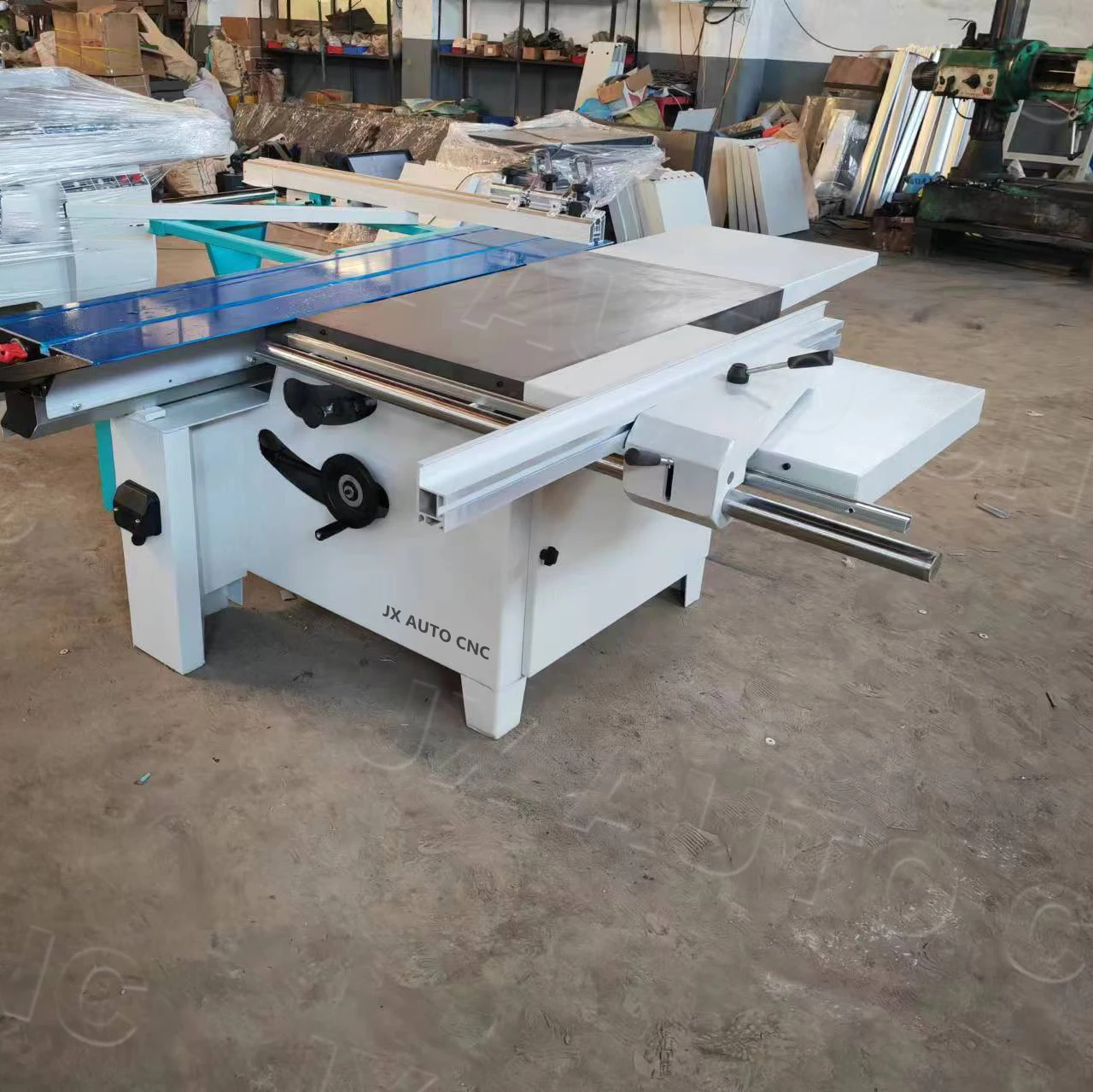JX automatic CNC 45 degree woodworking machine tool slide table saw large cutting capacity wood-based board