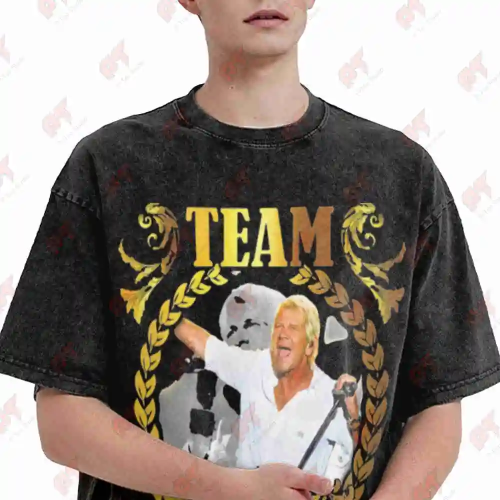 Matthias Reim Portrait Golden Lettering Vintage Washed Tee Pure Cotton T-Shirt