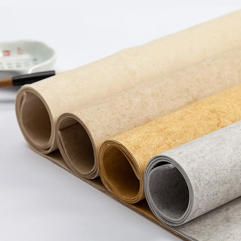 Half-Ripe Batik Vintage Blank Painting Calligraphy Jin Su Jian Xuan Rice Paper Regular Official Running Cursive Script 10 sheets