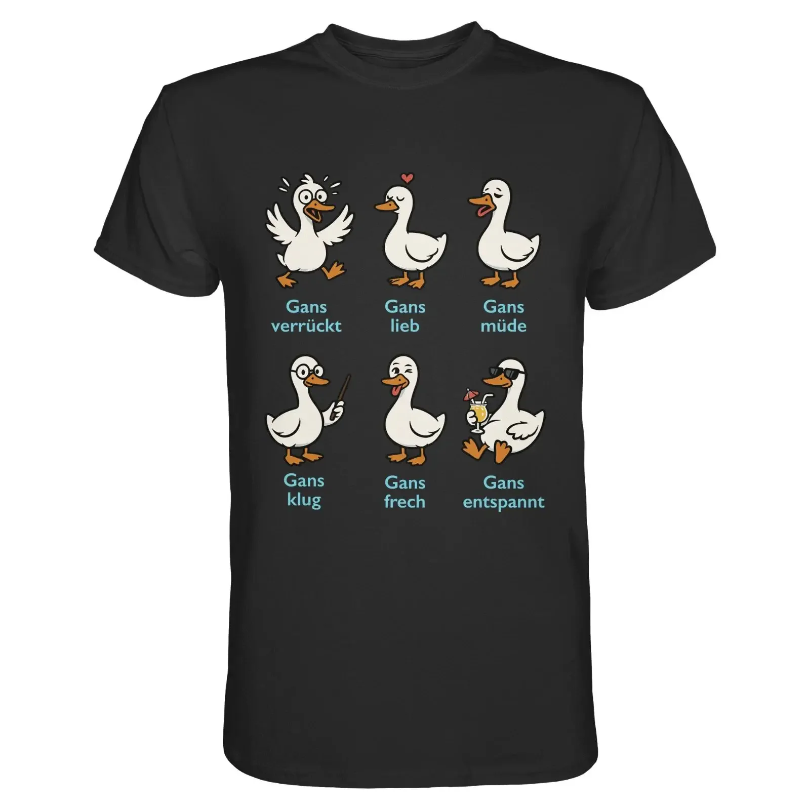 T-shirt Gans Verrückt Lieb Müde avec citation amusante pour femmes et hommes, humoristique, cadeau vintage, effet délavé, vêtements de créateur polyvalents