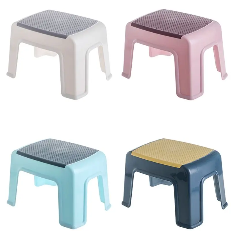 1Pc Children Bath Stools With Anti-slip Pads, Coffee Table Low Footstool Household Furniture Change Shoes Stool Kids Footrest