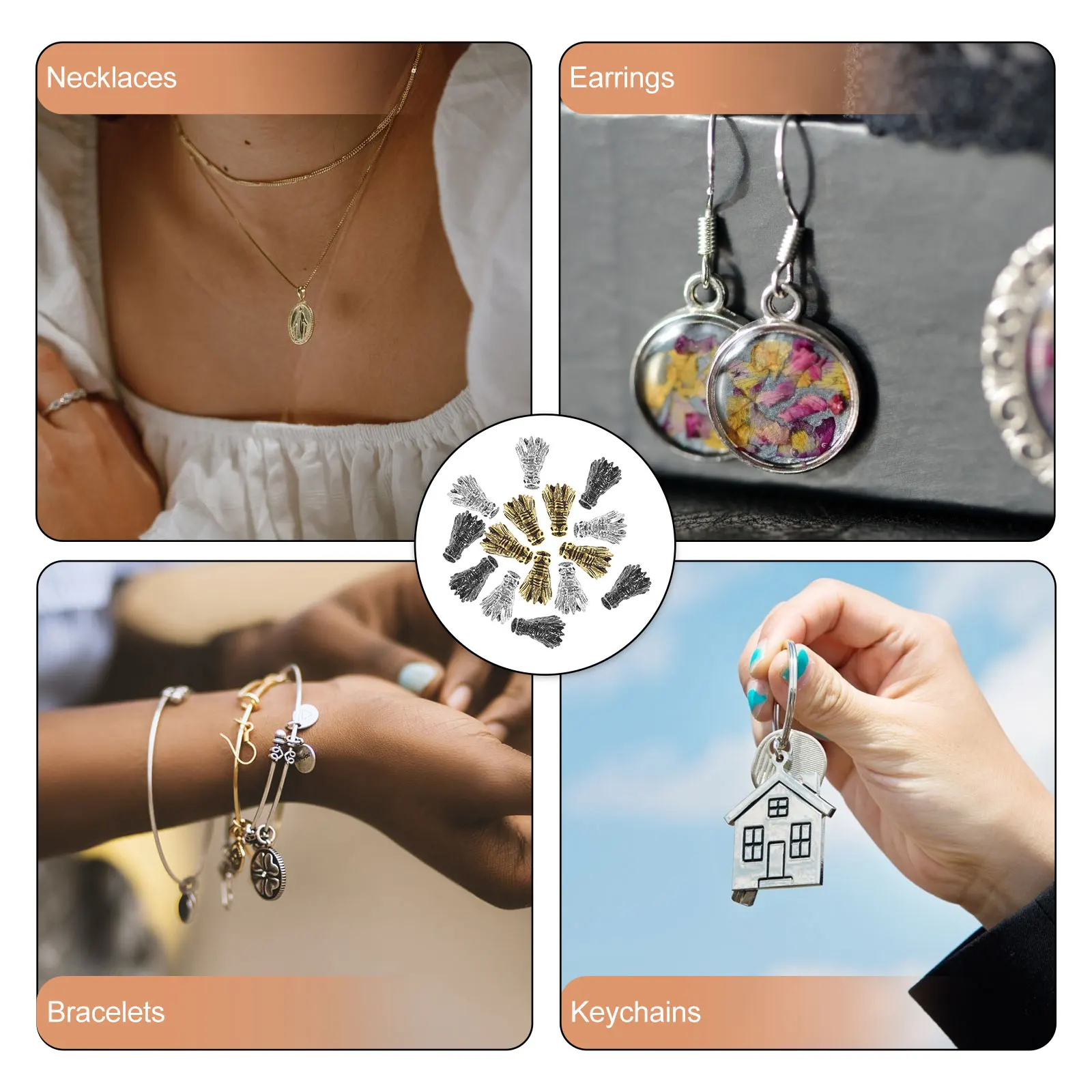 

15Pcs Auspicious Dragon Beads Metal Spacer Charms for DIY Bracelet Necklace Earring Craft Jewelry Making Accessories