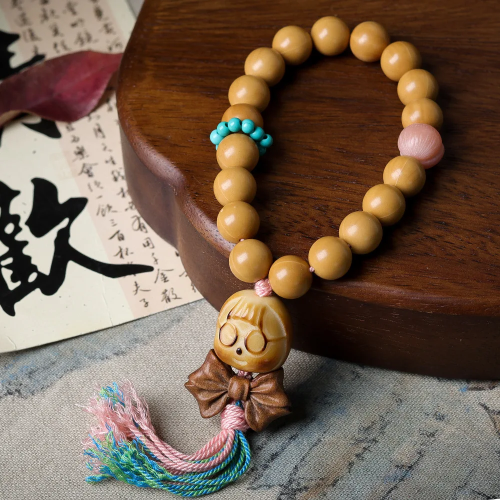 Original Design Monkey Head Rosary Niche Cultural Games Ivory Fruit Many Sisters Sandalwood Bowknot Buddha Beads Handheld