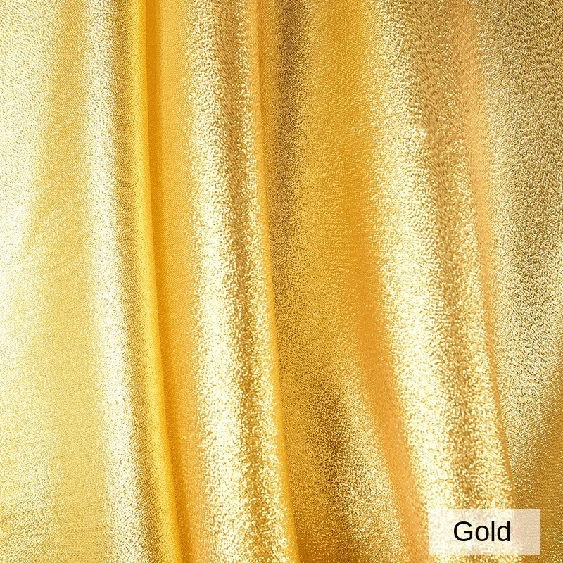 Bright Silk Fabric Gold Silver Light Thin Reflective Wear-resistant Performance Suit Fashion Apparel Sewing Cloth Meters