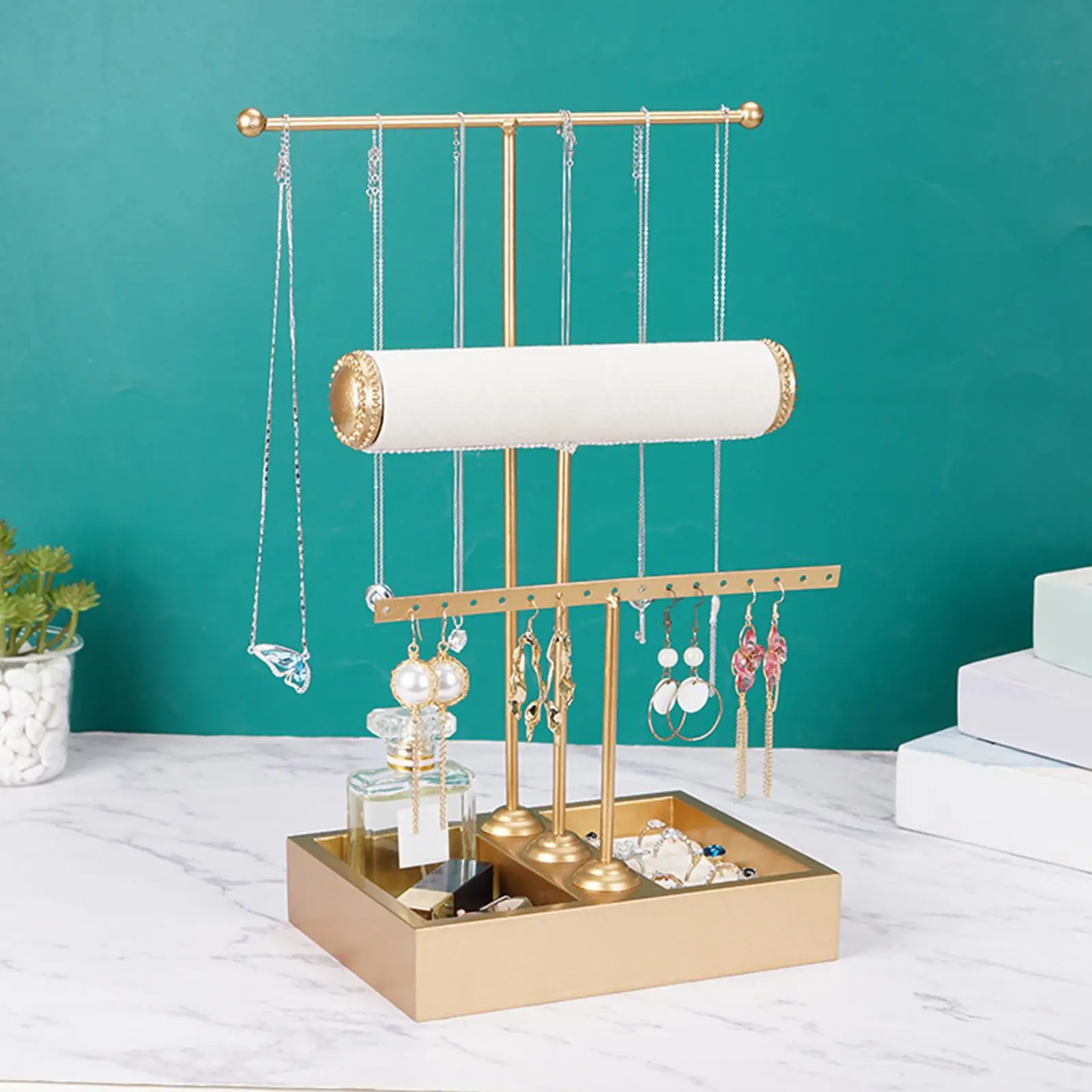 

Jewelry Organizer Display Rack Modern Hanging Display Tree Storage Holder For Woman Earrings Necklace Ring Cosmetic Desk Rack