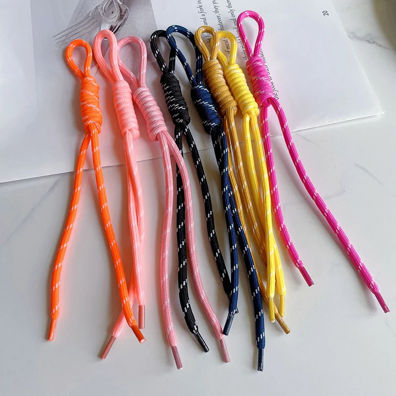 Creative Colorful Braided Lanyard Keychain Anti-Lost Knot Nylon Rope Keyring For Car Backpack Pendant Accessories Gift