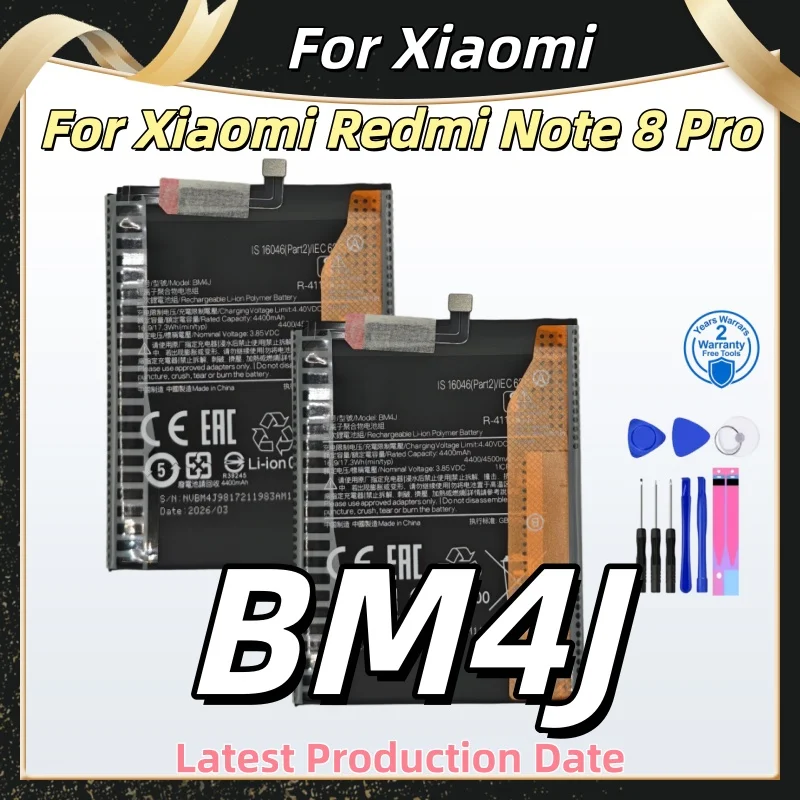 Brand New 4500mAh BM4J Battery For Xiaomi Redmi Note 8 Pro Note8 Pro Replacement Phone Batteries+Free Tools