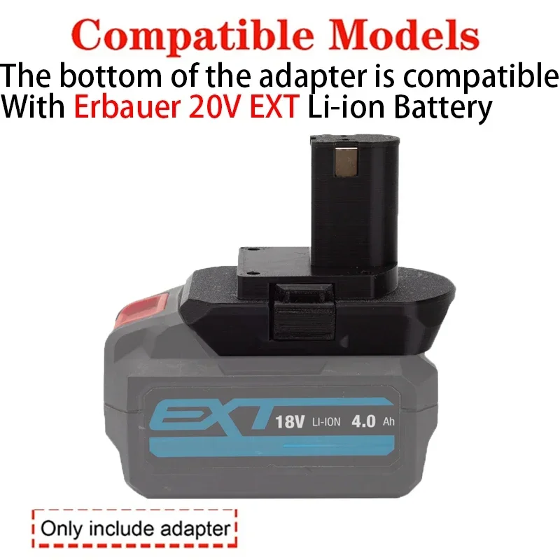 Adapter for Ryobi ONE+ 18V Li-ion Battery Tools to Erbauer 20V EXT Li-Ion Battery Adapter Power Tool  Accessory