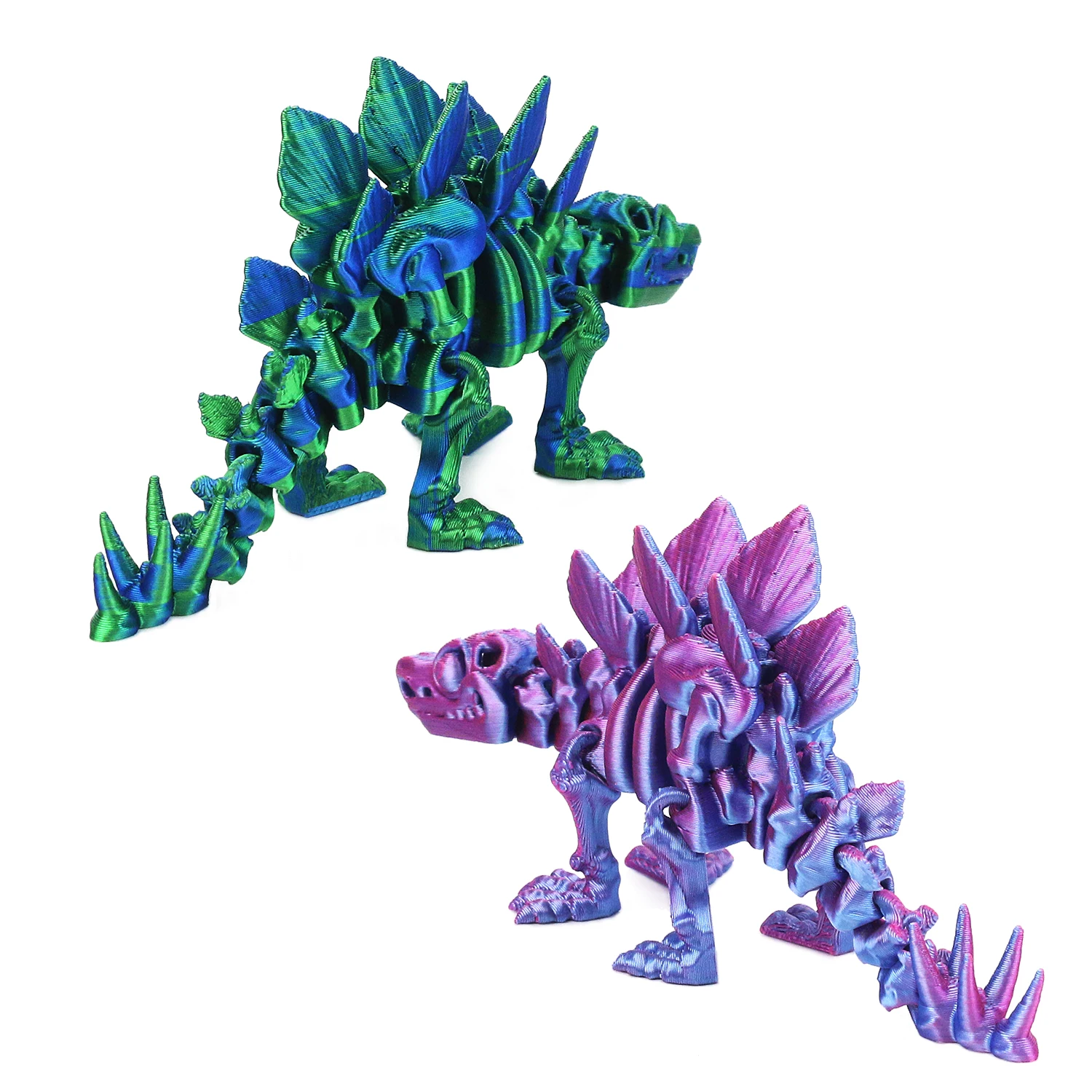 

3D printed stegosaur, dinosaur skeleton deformable and movable, figurine model decorative ornament toy, 3D printed restless toy