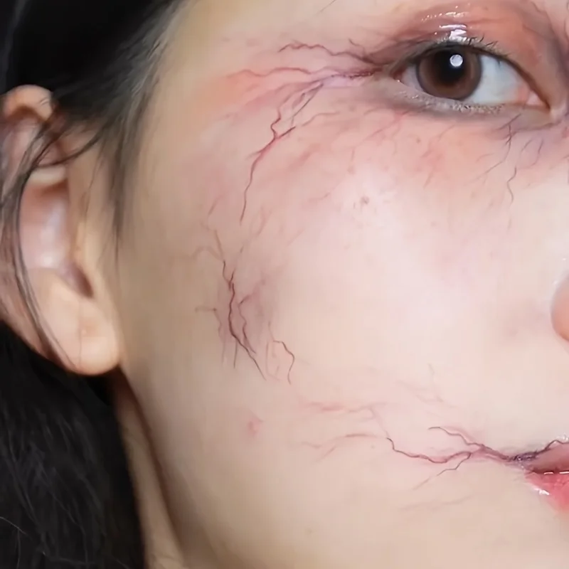 5Zhang Halloween face and eye corner fake red bloodshot scar and bruise stickers for makeup and tattoos Funny and unique tempora