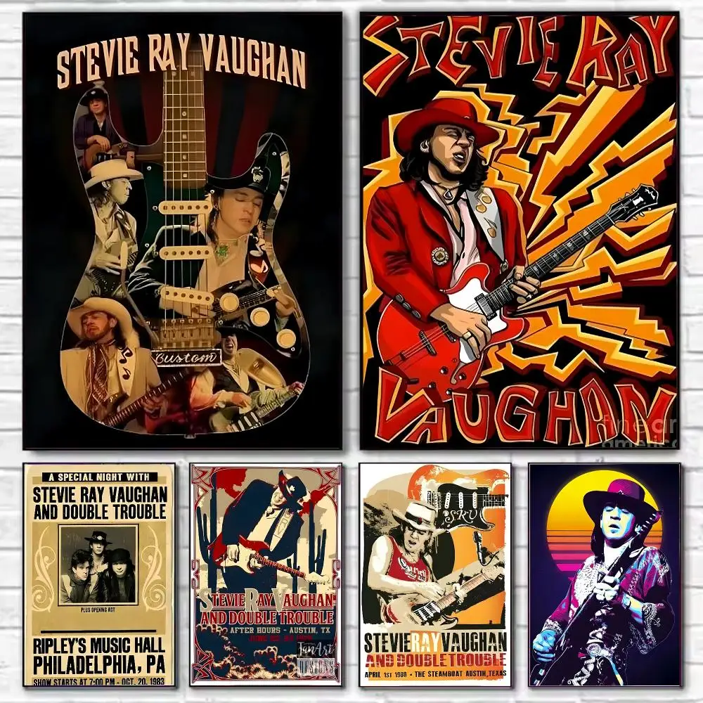 Singer Stevie Ray Vaughan Band Poster HD Decorative Wall Art for Living Room Bedroom Café Stylish Home Décor Gift