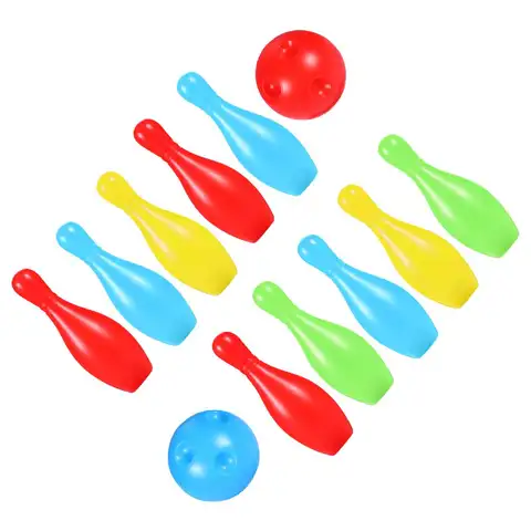 미니 볼링 세트 10 핀 2 공 어린이 액세서리 12CM 내구성 플라스틱 어린이 스포츠 피트니스 교육 재미 가구