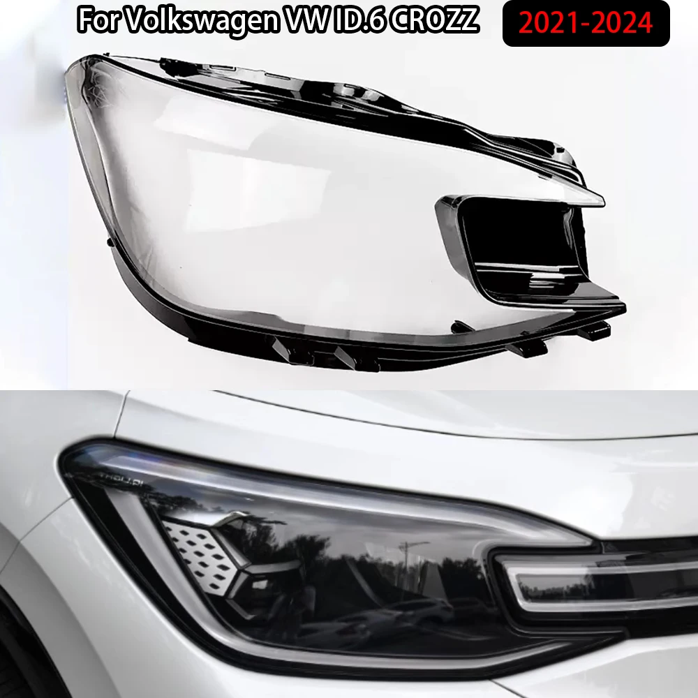 Car Headlight Cover Lampcover Lampshade Lamp Glass Lens Case Auto Light Caps For Volkswagen VW ID.6 CROZZ 2021-2024