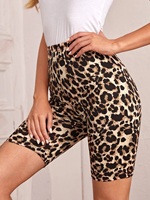 New European And American Hot Leopard Print Three-point Shorts High Stretch Tight Shorts Personality Leopard Leggings Women