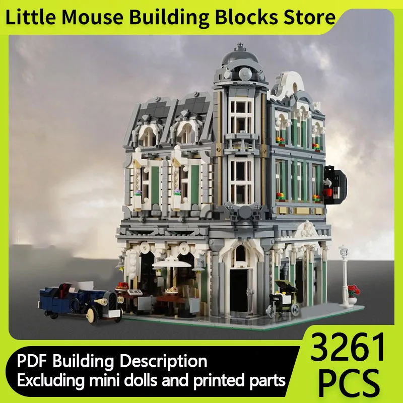 

Модель City Street View MOC, строительные кирпичи, сборка, квадратное кафе, модульная технология, подарки, праздник, сборка, детские игрушки, костюм