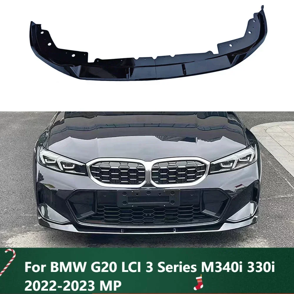 

New！Front Bumper Lip Spoiler Lower Body Kit Accessories Carbon Fiber Look For BMW G20 LCI 3 Series M340i 330i 2022-2023 MP Style