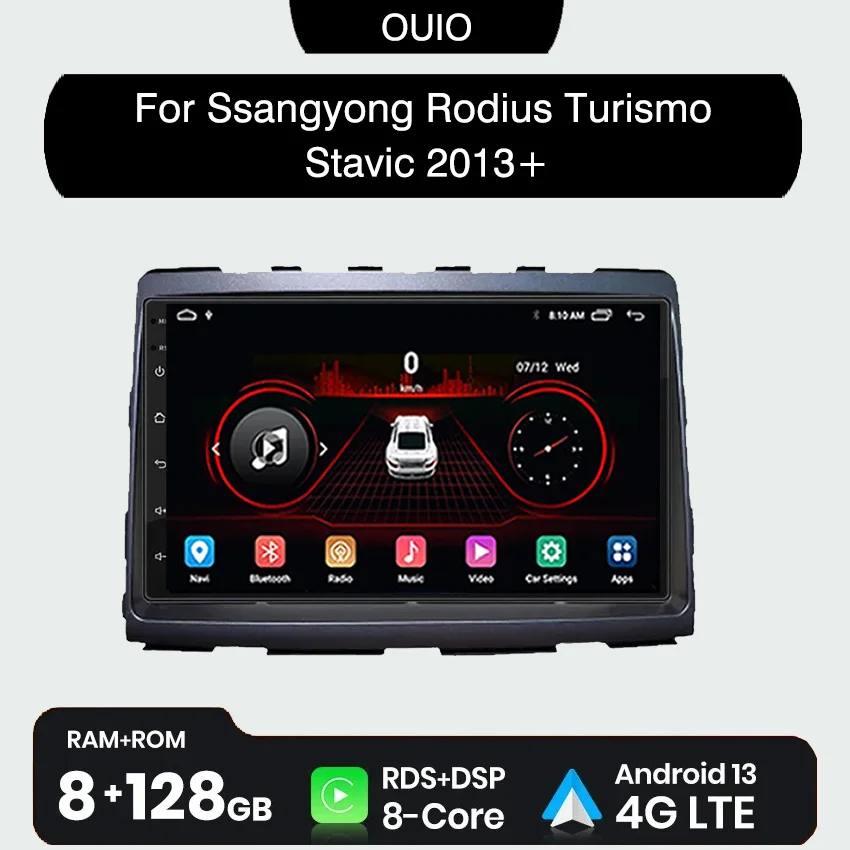 

8GB+128GB Carplay Radio For Ssangyong Rodius Turismo Stavic 2013+ Car stereo Multimedia Player Android Auto GPS navigation