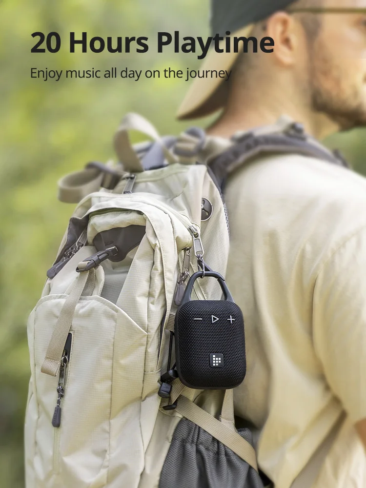 Tronsmart Mirtune H1 Speaker Bluetooth Portable Speaker with Hook, IPX7 Waterproof, 20H Playtime, TWS, for Camping, Hiking