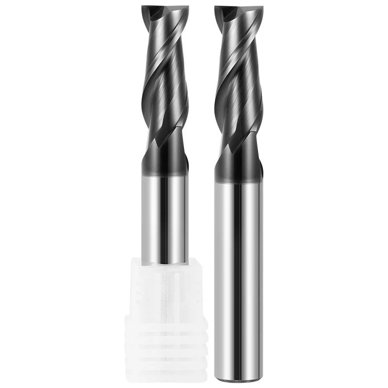 XMSJ Tungstênio Aço Carbide Flat End Mills, CNC Usinagem Centro Fresagem Ferramentas Cortador, 2-Flauta Nano Revestimento, HRC66, 1-20mm