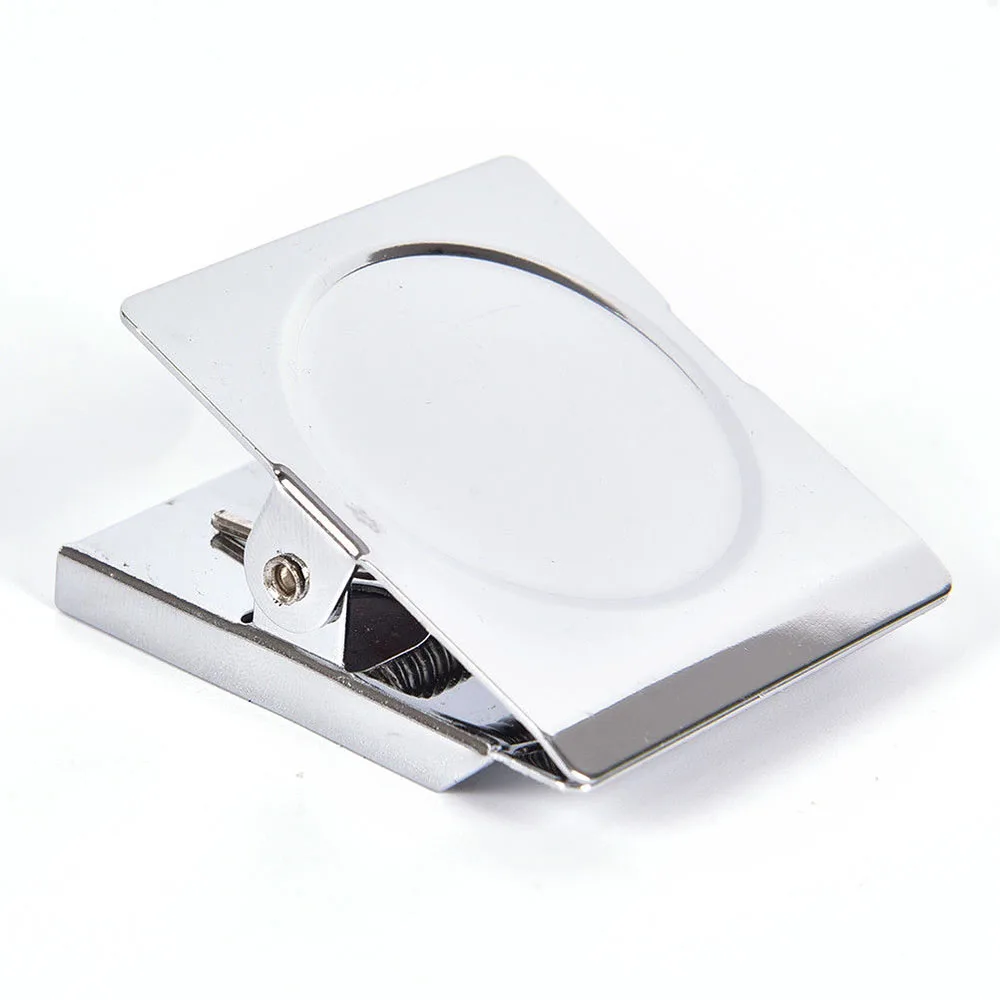 Paper Clip Refrigerator Spring Loaded Magnetic Wall Clip Memo Note Holder Silver Magnet Hook Clips