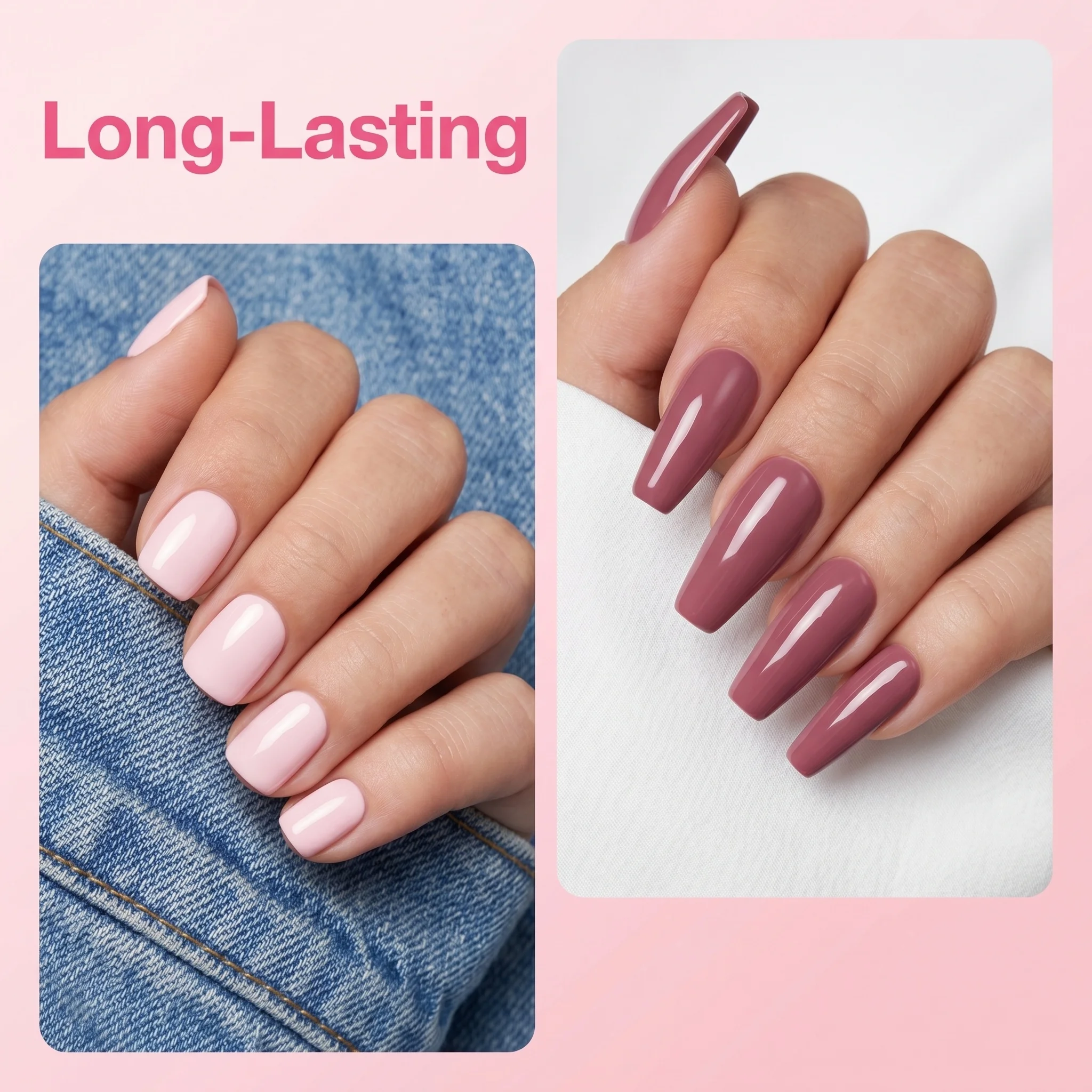 Solid Color Gel Nail Polish 6-Piece Set, Fashionable and Sparkly Nail Art, Trendy Salon Art, Glossy and Shimmering with Changing