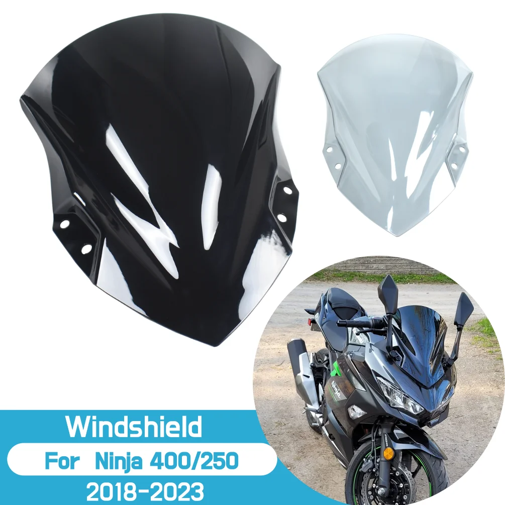 

Лобовое стекло для Ninja 400 250, ветровое стекло мотоцикла, дефлектор ветра и воздуха, экран для Kawasaki Ninja 400 Ninja 250 2018-2025