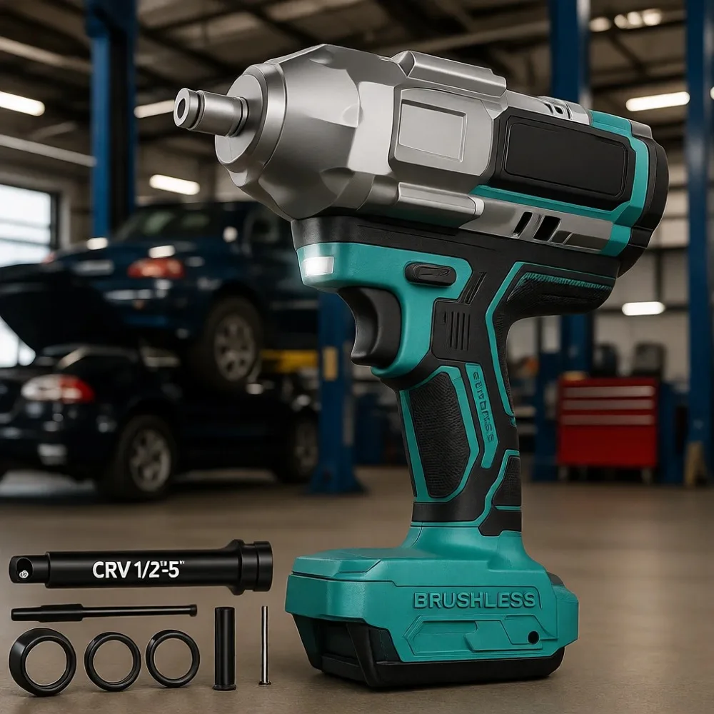 

Беспроводной бесщеточный ударный гайковерт 1/2 дюйма с высоким крутящим моментом 1360 Нм, 3 скорости, LED-подсветка, только инструмент (без аккумулятора и зарядного устройства)