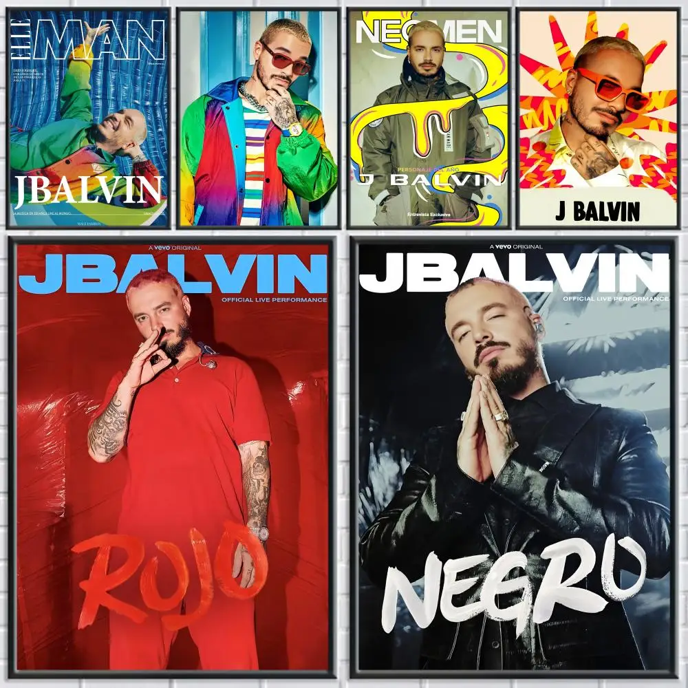 

Cool Singer J B-Balvin Poster Trendy Wall Art Good Sticker Printed on PP Paper for Living Room Office Bar Decoration Best Gift