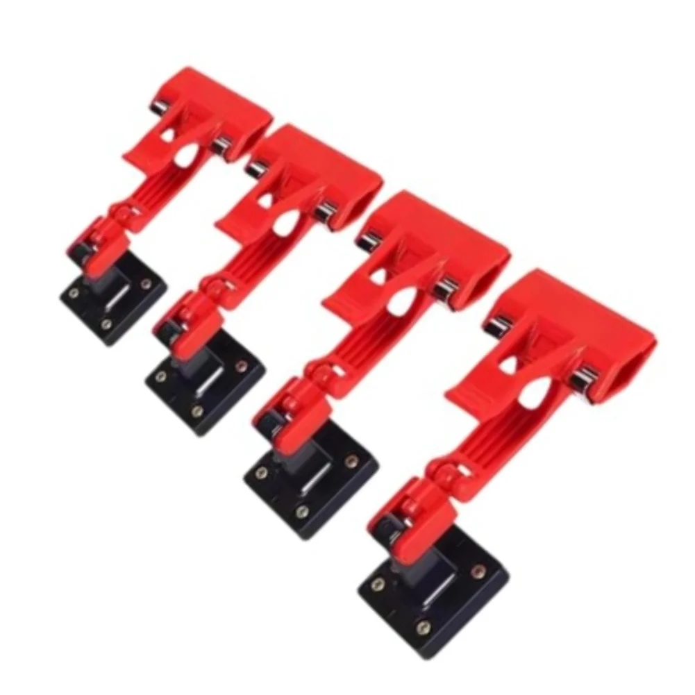 Red Swivel Wall Mount Car Floor Mat Clamps Slip Holder For Auto Detailing Cleaning And Drying Garage Tool 4pcs